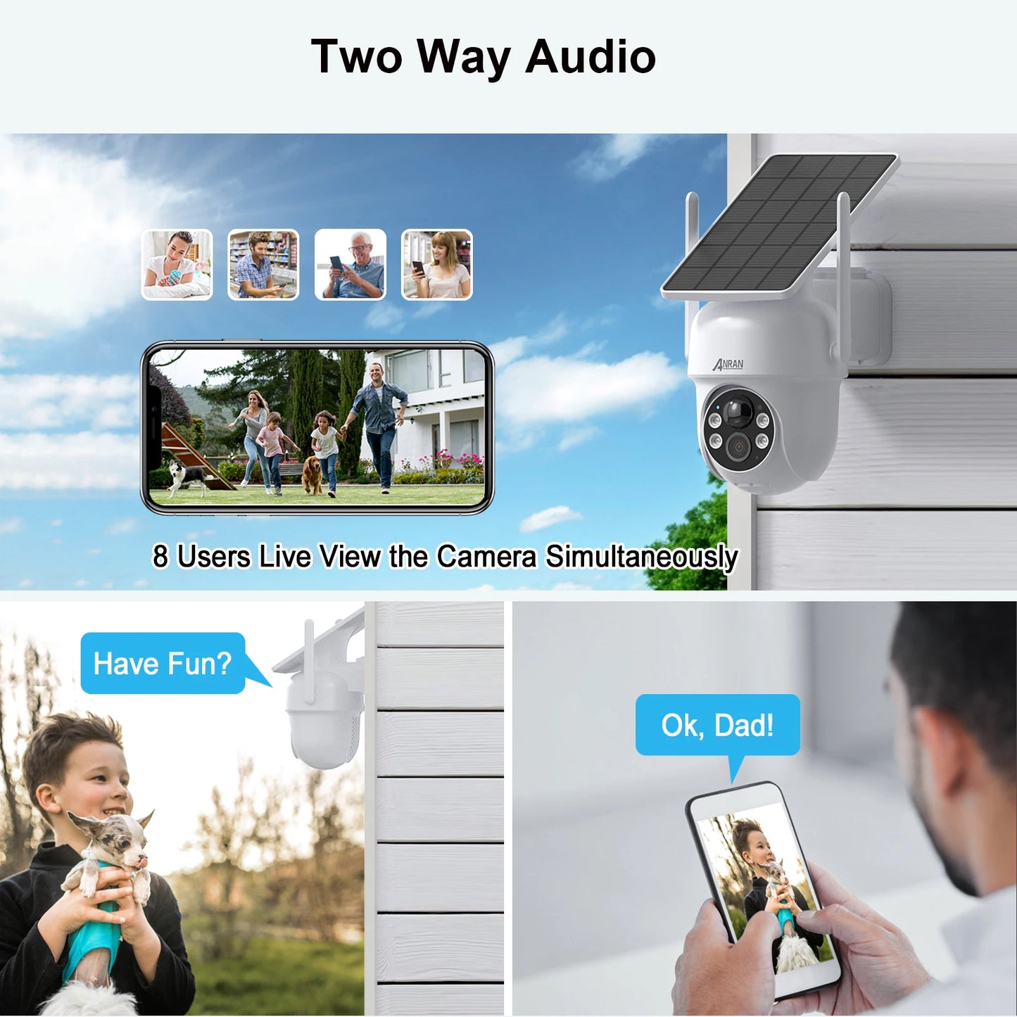 ANRAN Solar Wireless Battery Security Camera With WiFi PIR