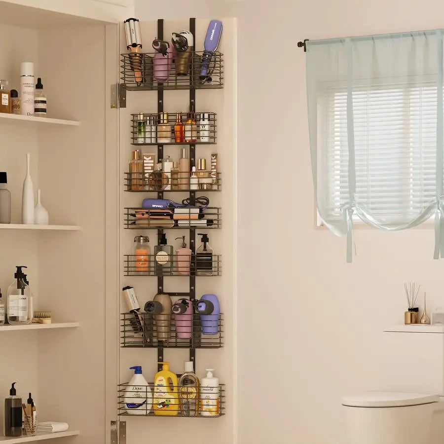 Over The Door Hair Dryer Holder Adjustable Shower Caddy Organizer