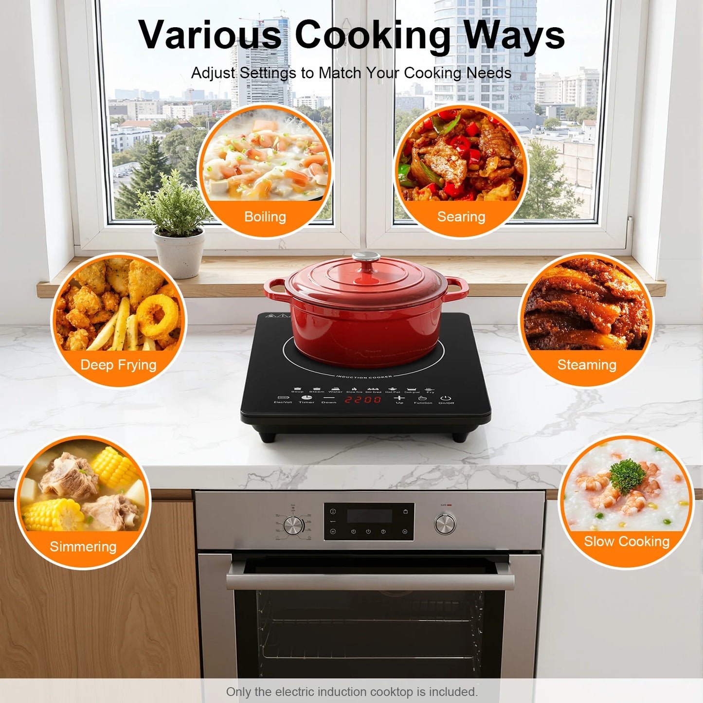 Portable Electric Induction Cooktop With Timer And 8 Power Levels