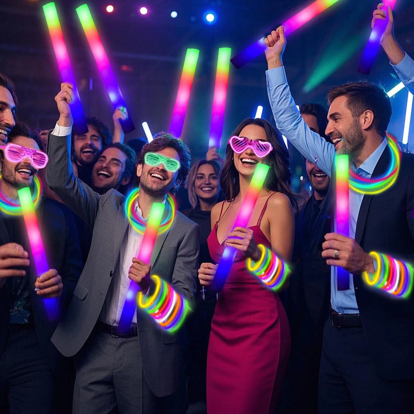 Glow Party Kit 168Pcs with LED Glasses and Glow Sticks