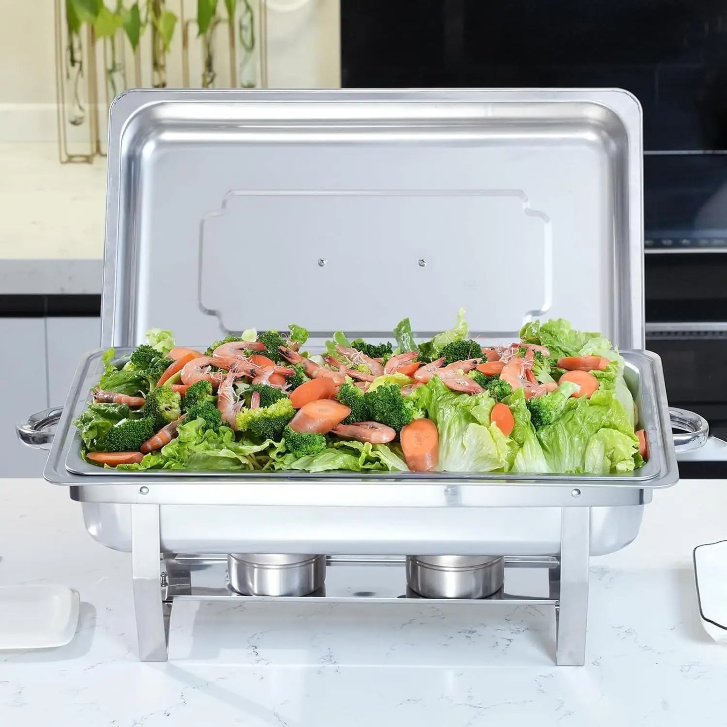 Electric Stainless Steel Chafing Dish Buffet Set With Food Warmer And Fuel Holder For Catering