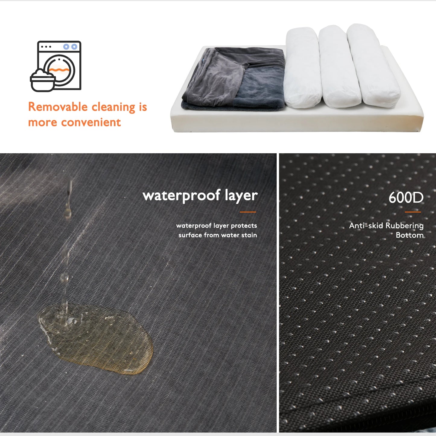 BINGOPAW Orthopedic Dog Bed With Washable Cover And Bolster
