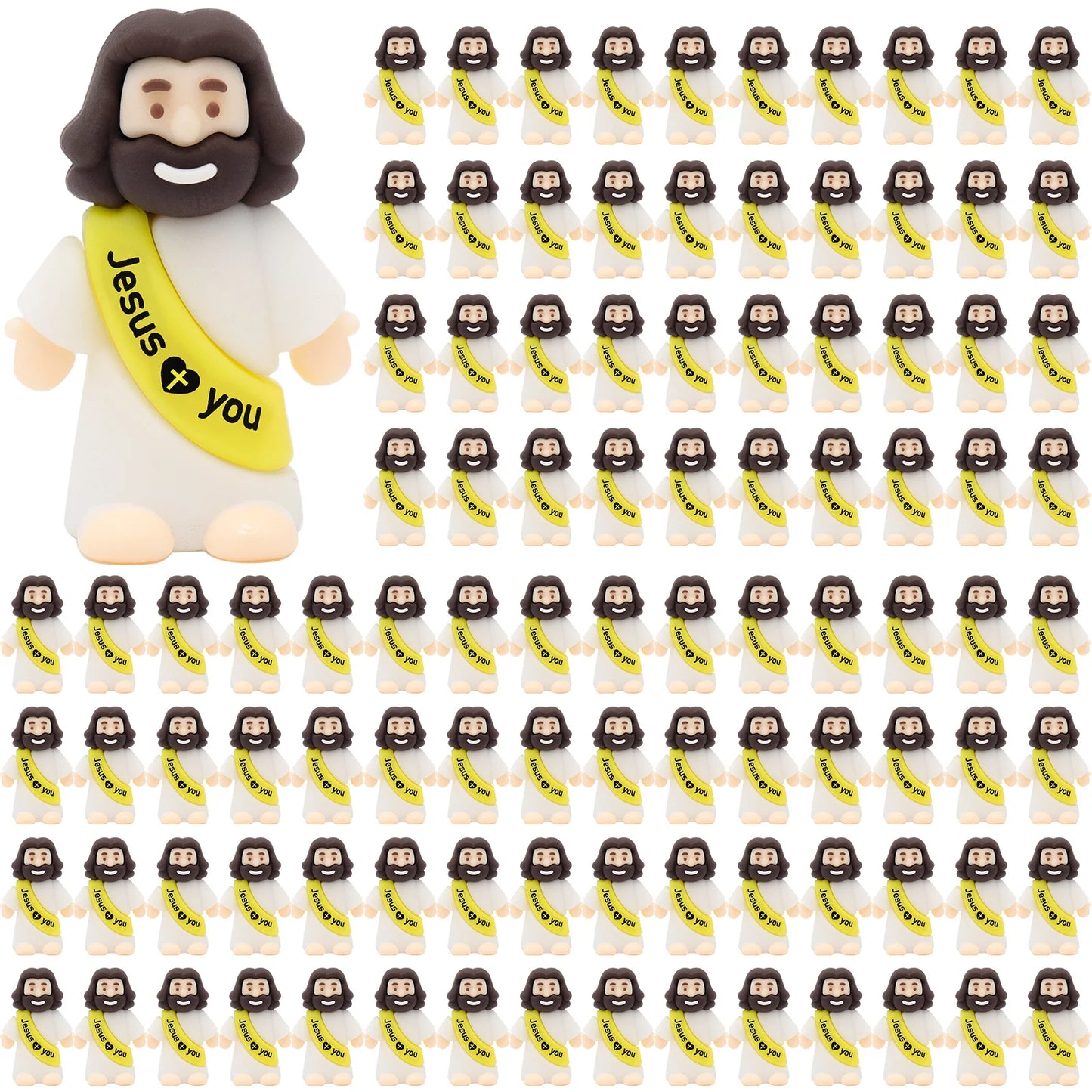 Yelakey 100pcs Small Jesus Statues Desktop Decorations for Gifts