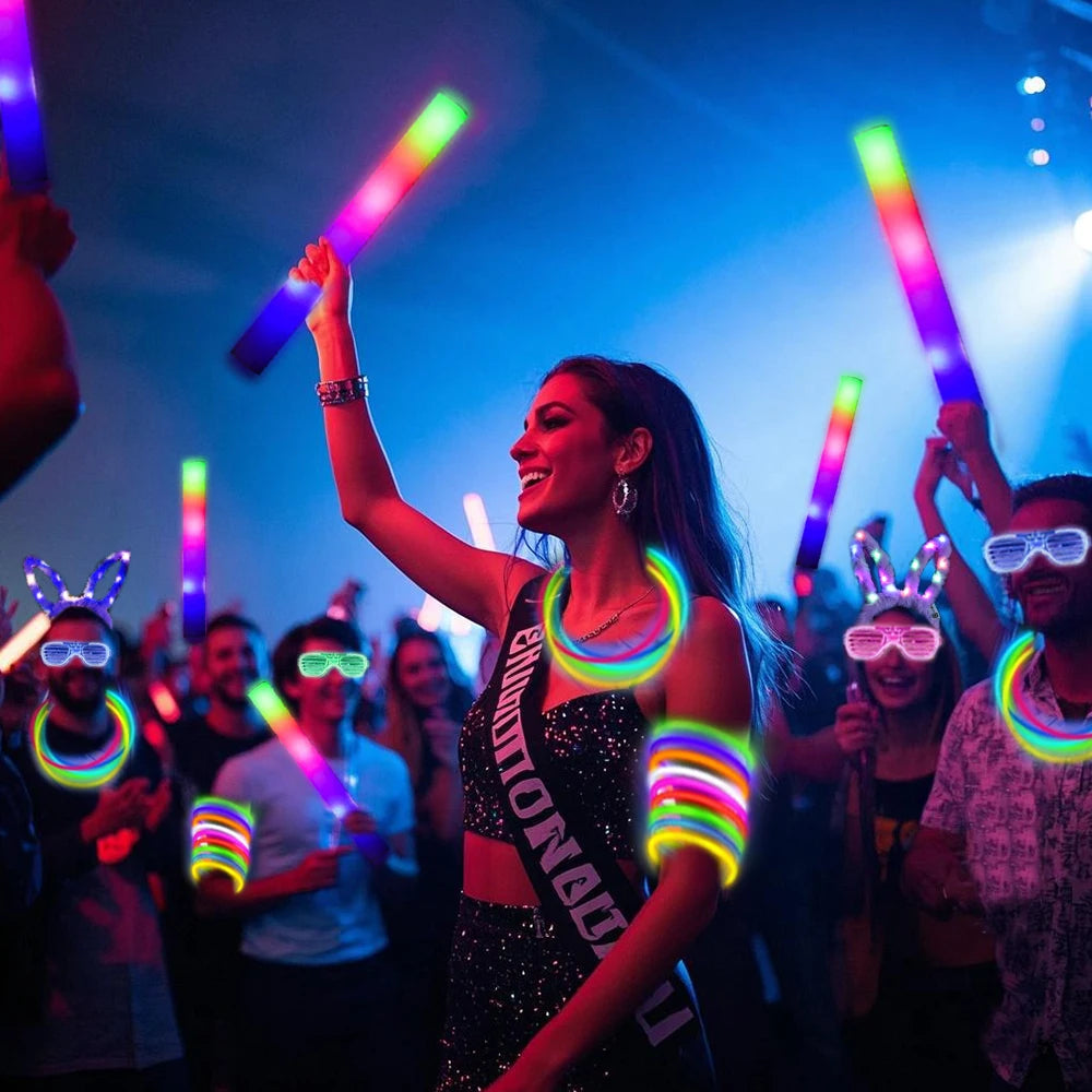 Glow Party Kit 168 Pieces With LED Glasses And Glow Sticks