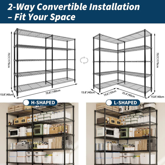 TWISTER.CK Heavy Duty Metal Storage Shelving Unit Industrial