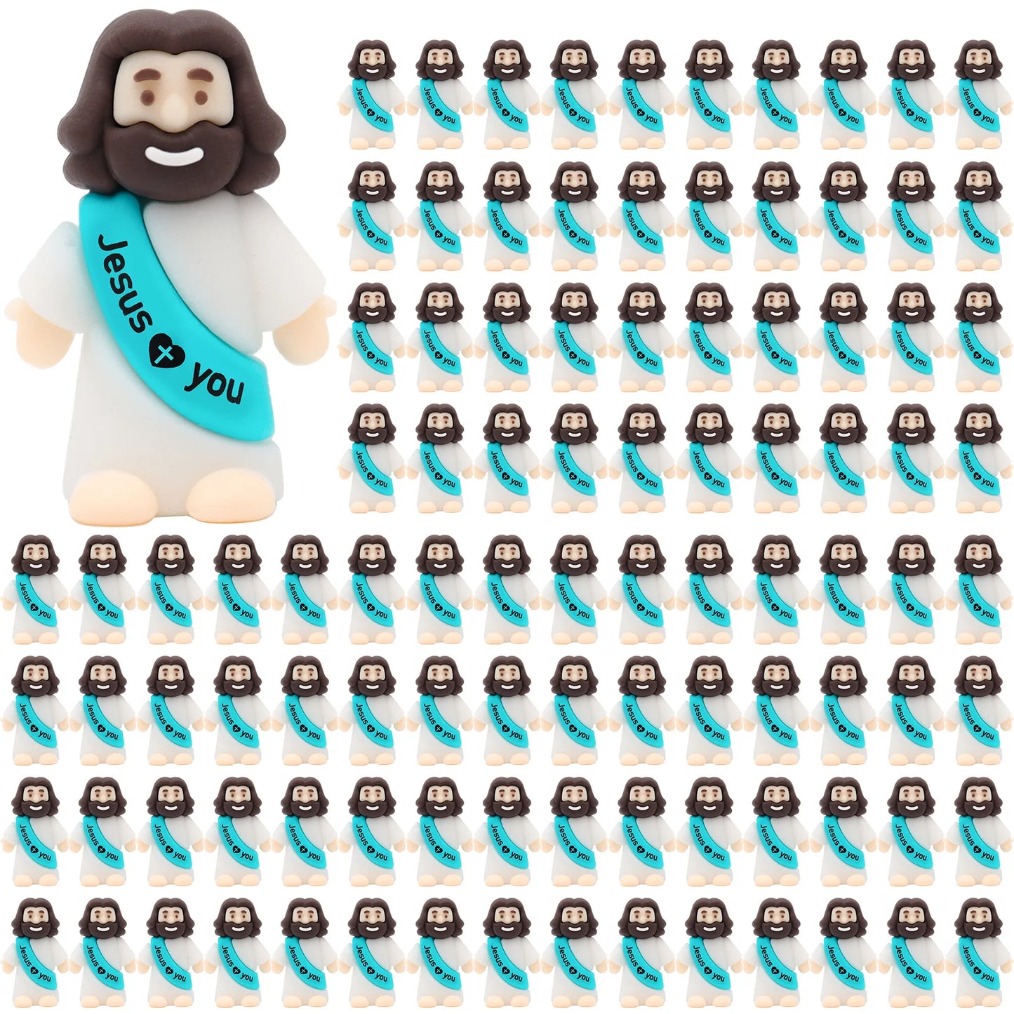 Yelakey 100pcs Small Jesus Statues Desktop Decorations for Gifts