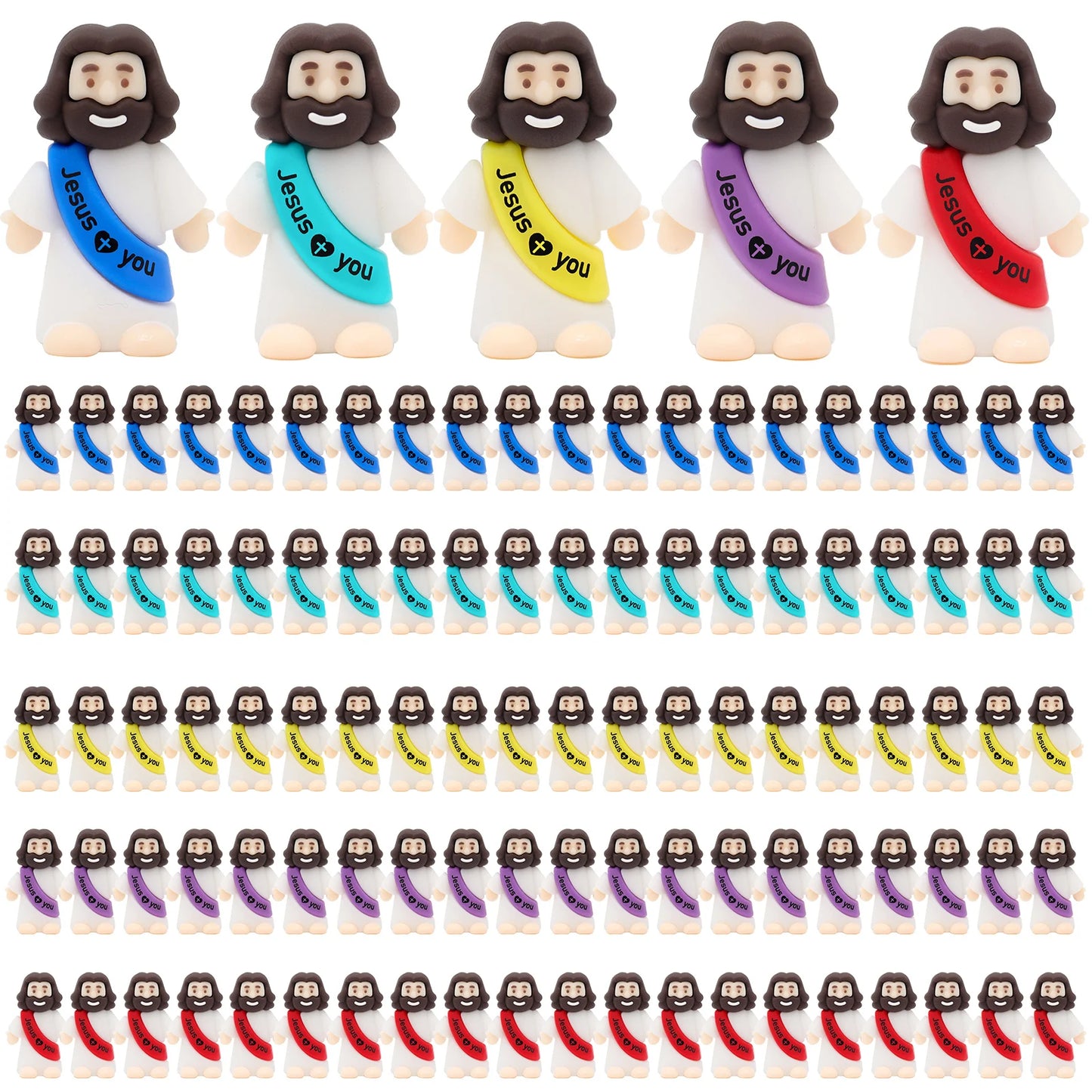 Yelakey 100pcs Small Jesus Statues Desktop Decorations for Gifts