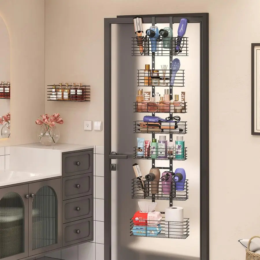 Over The Door Hair Dryer Holder Adjustable Shower Caddy Organizer