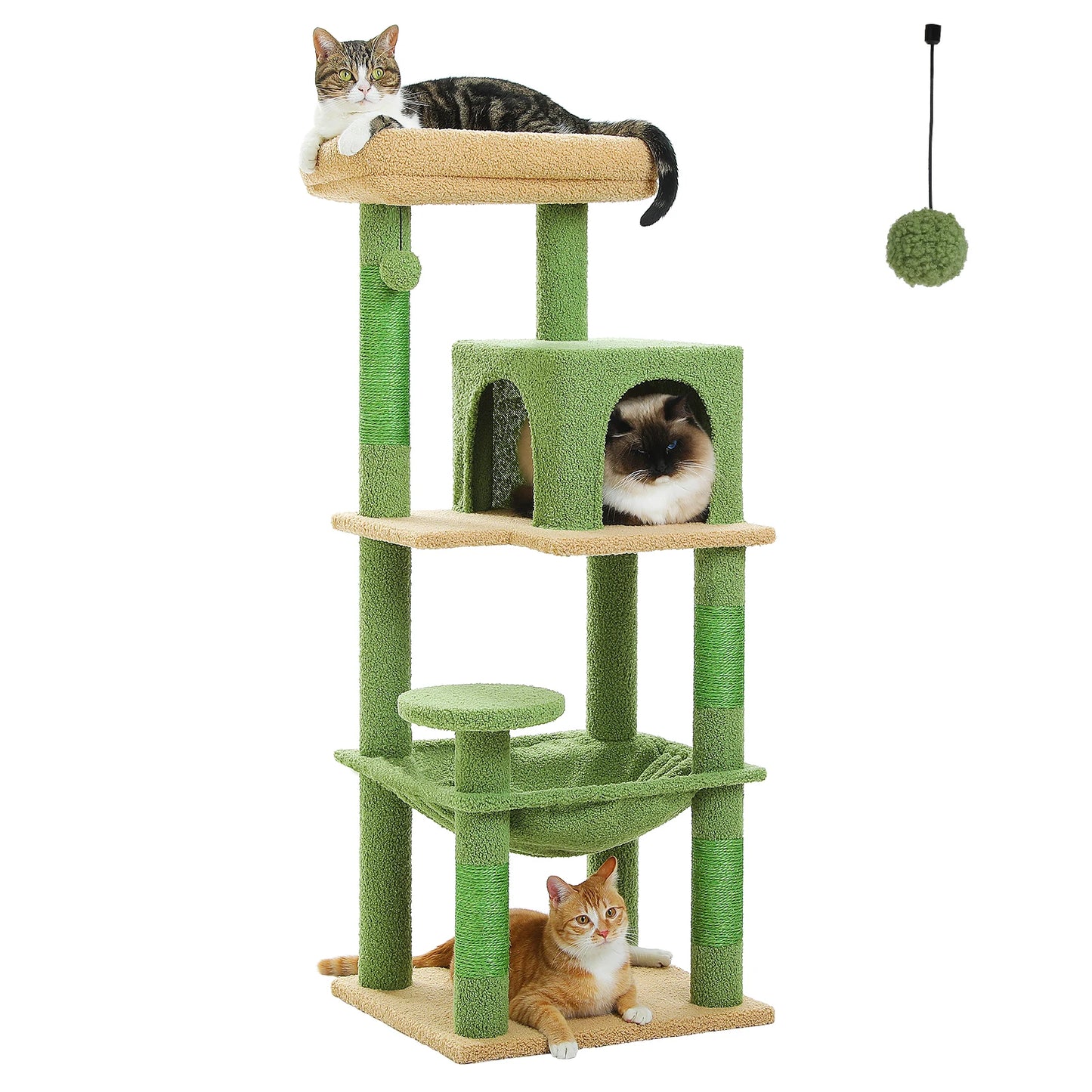 PETEPELA Cat Tree Indoor 5-Level Tower For Large Cats Metal Frame