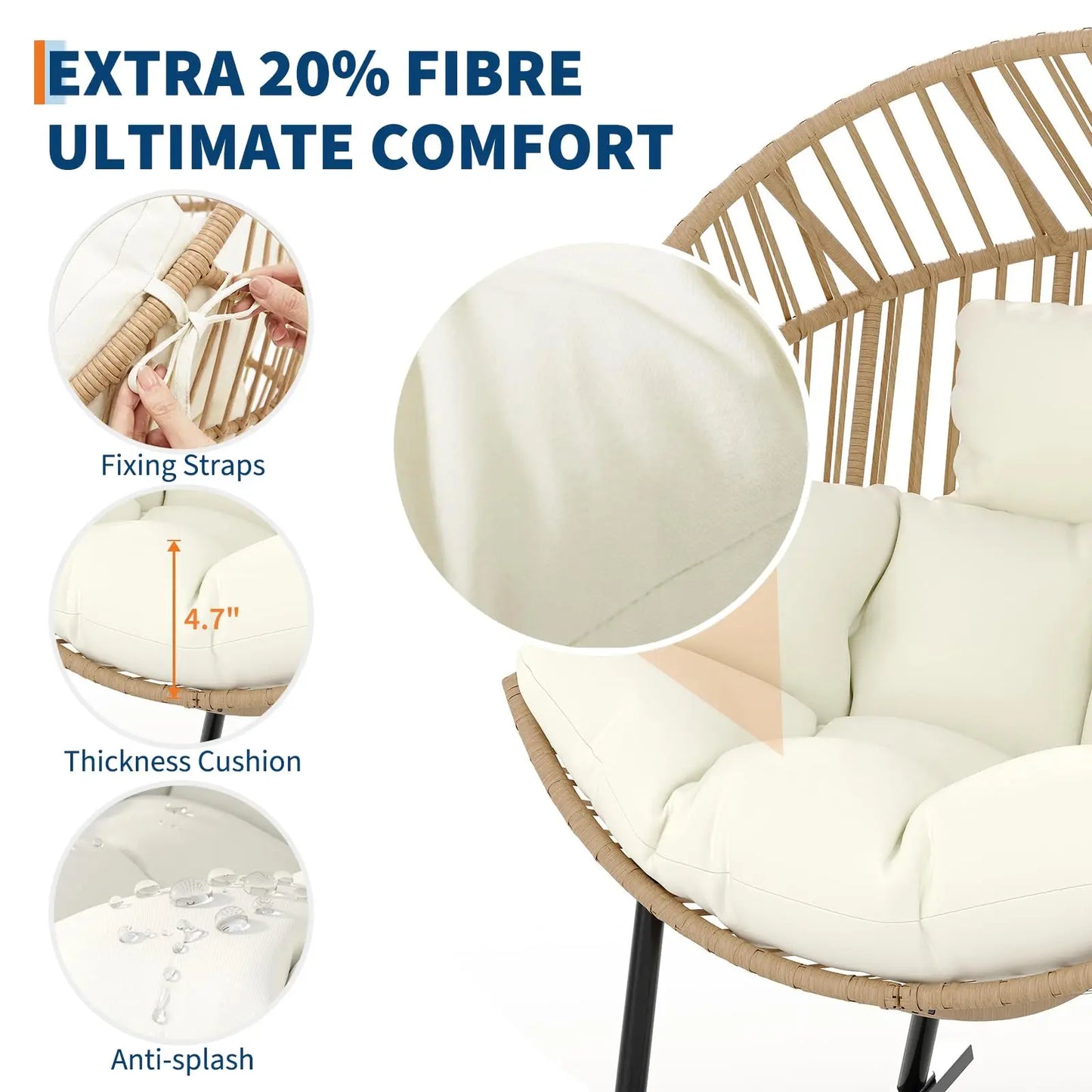 HobbyLane Papasan Rocking Chair Outdoor Egg Wicker Lounge