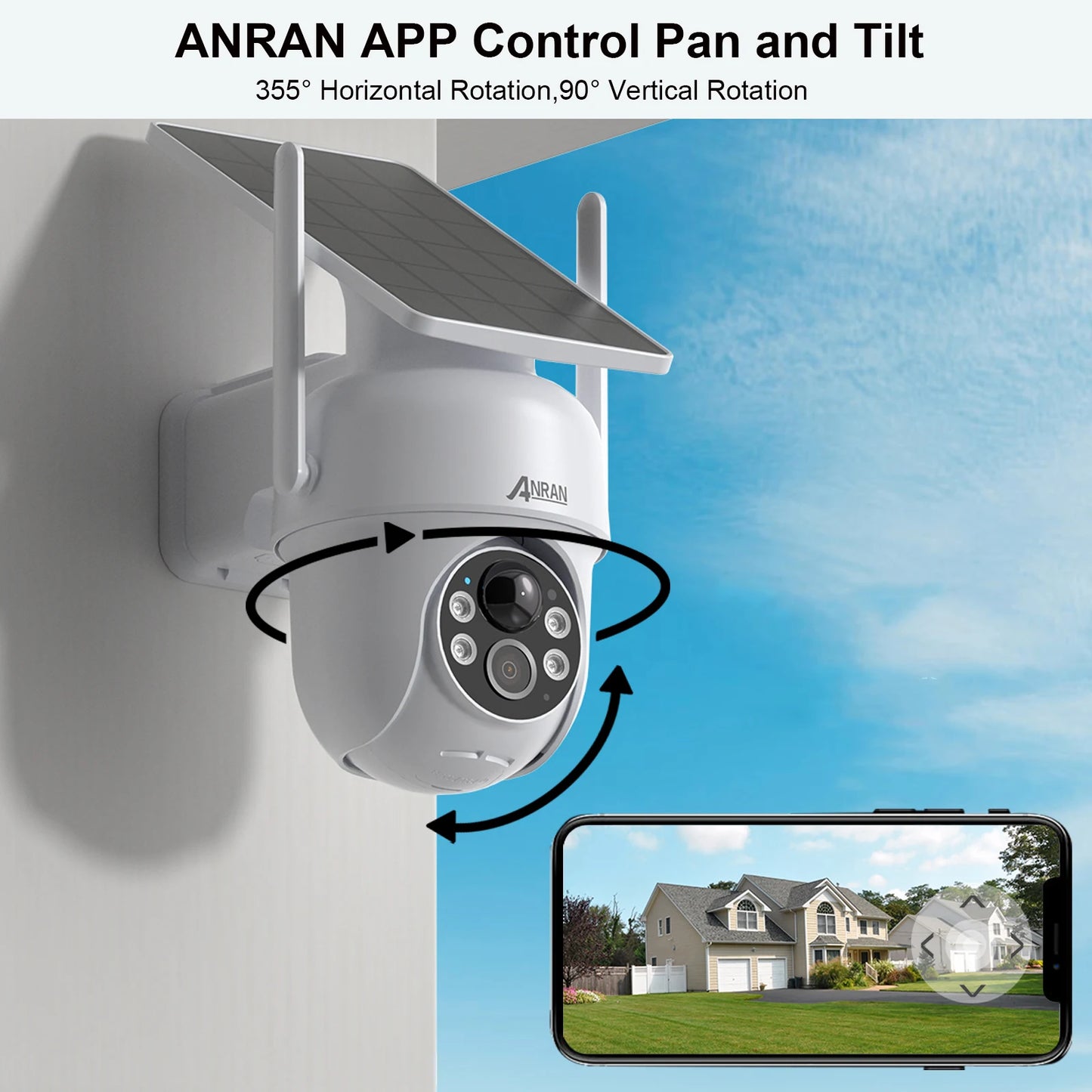 ANRAN Solar Wireless Battery Security Camera With WiFi PIR