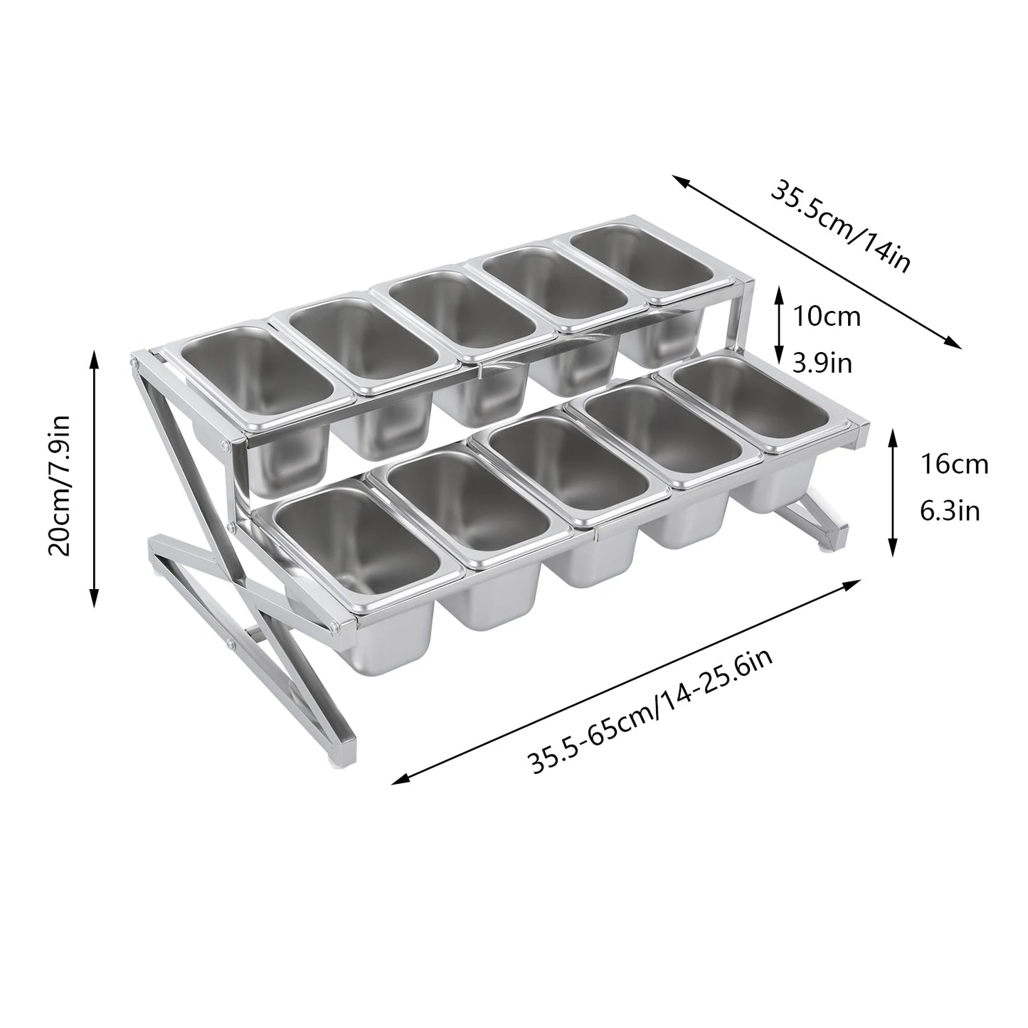 Expandable Stainless Steel Spice Rack Organizer for Seasonings and Spices