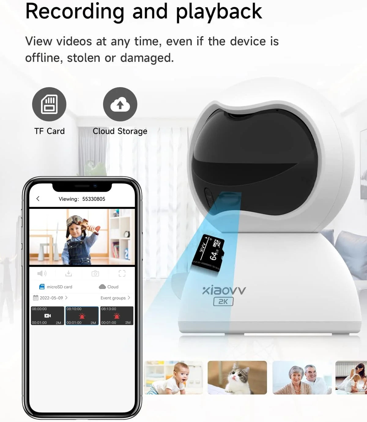 XIAOVV Indoor WiFi Surveillance Camera 2K With Motion Tracking