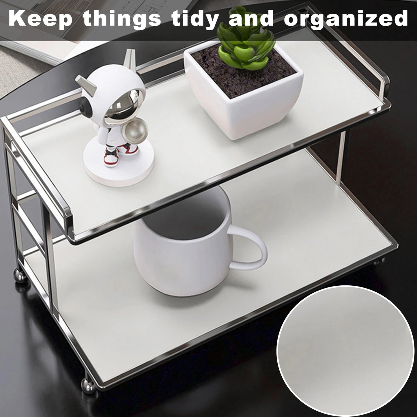 Two Tier Metal Counter Storage Rack For Dresser And Kitchen