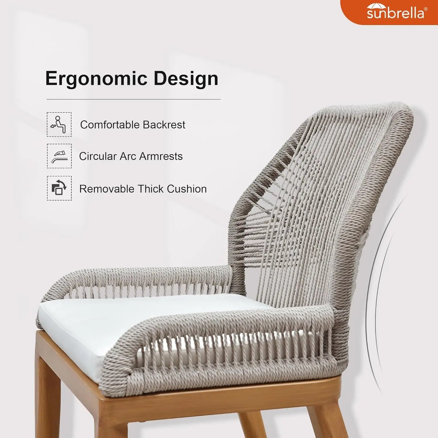 Modern Aluminum Outdoor Dining Chair Set Wicker Patio Furniture Cushions