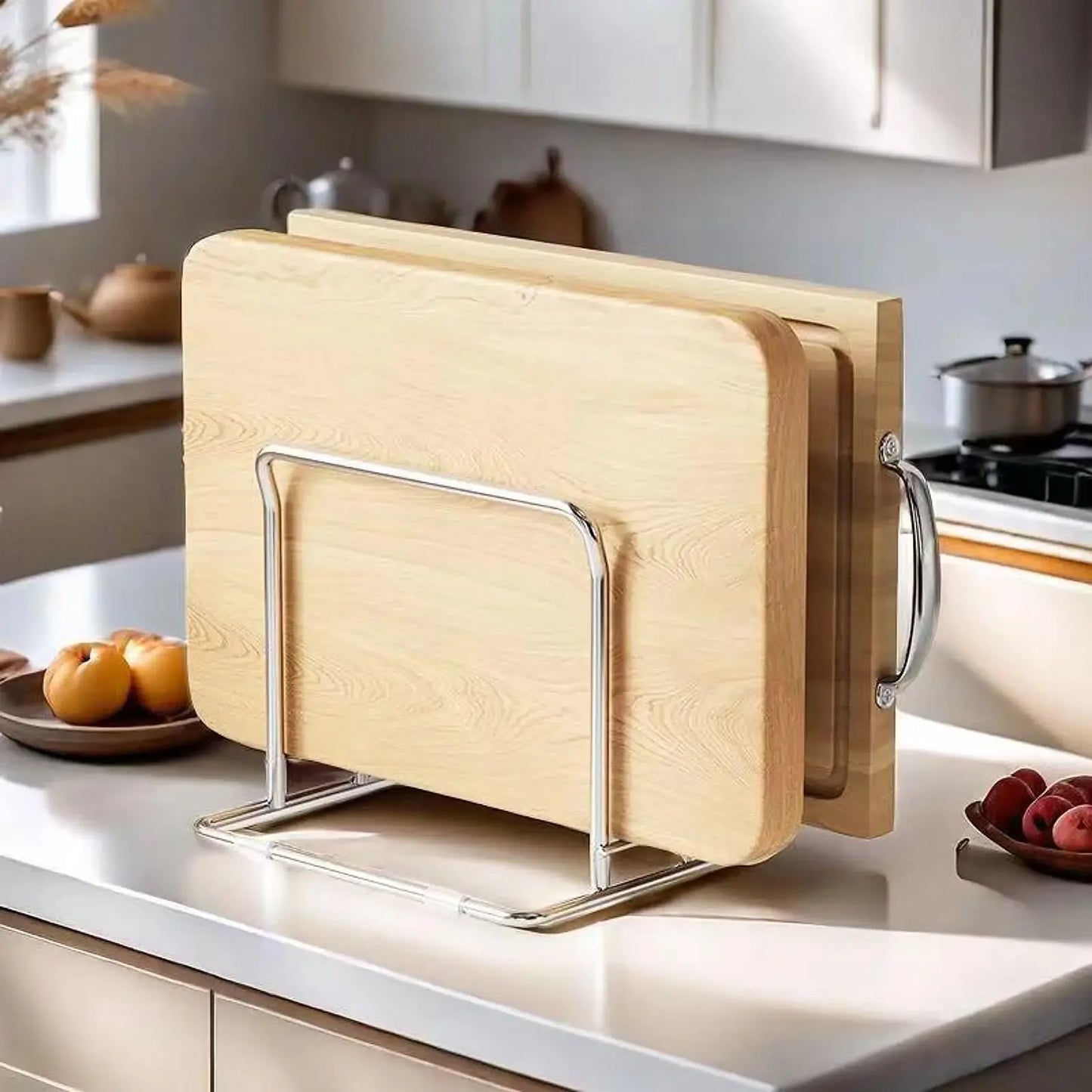 Stainless Steel Pot Lid Rack And Cutting Board Organizer