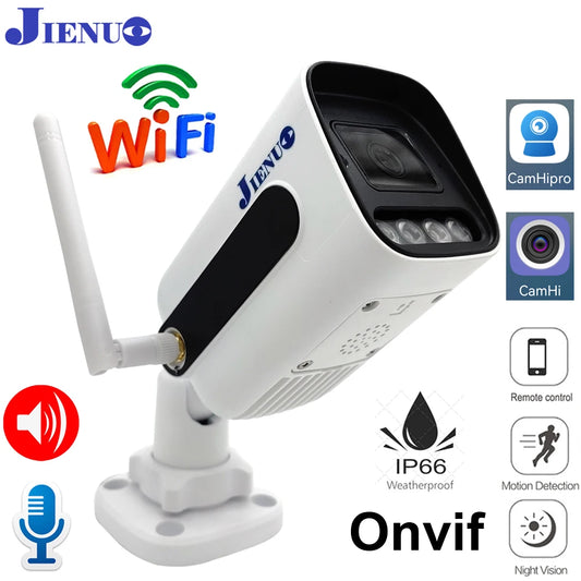 JIENUO 5MP WiFi Outdoor IP Camera 128G Night Vision Security