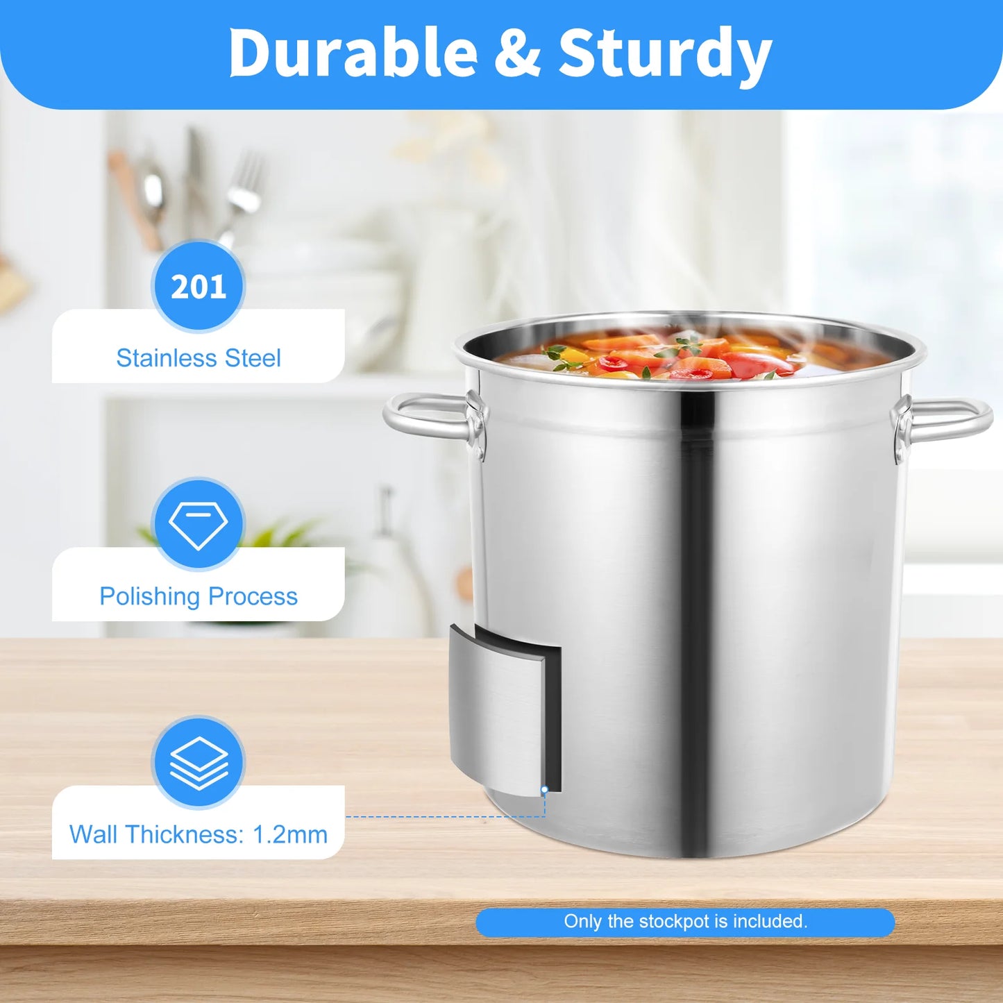 Stainless Steel Multi-functional Soup Pot With Cover and Handles Versatile Cookware
