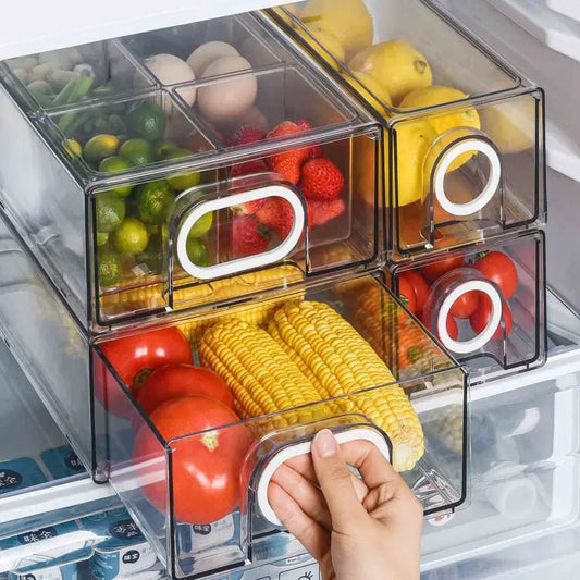 Refrigerator Drawer Organizers Stackable Heavy Duty Pull Out Bins