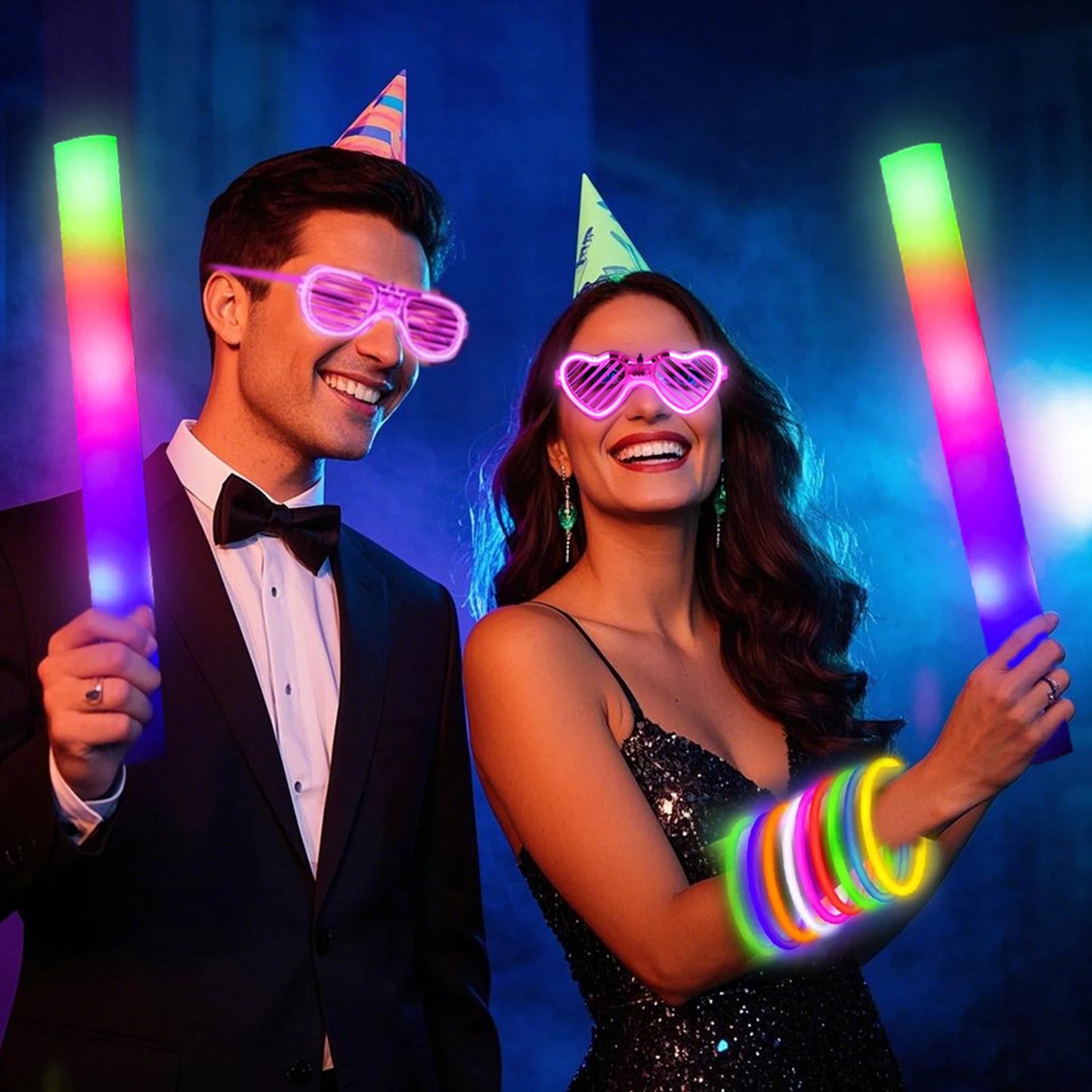 Glow Party Kit 168Pcs with LED Glasses and Glow Sticks