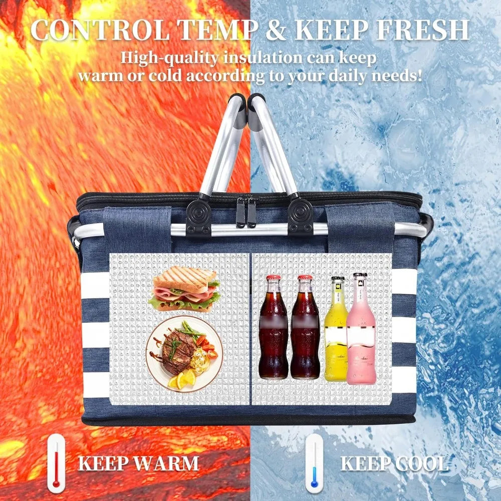 NBVCX Collapsible Leakproof Insulated Cooler Basket For Travel