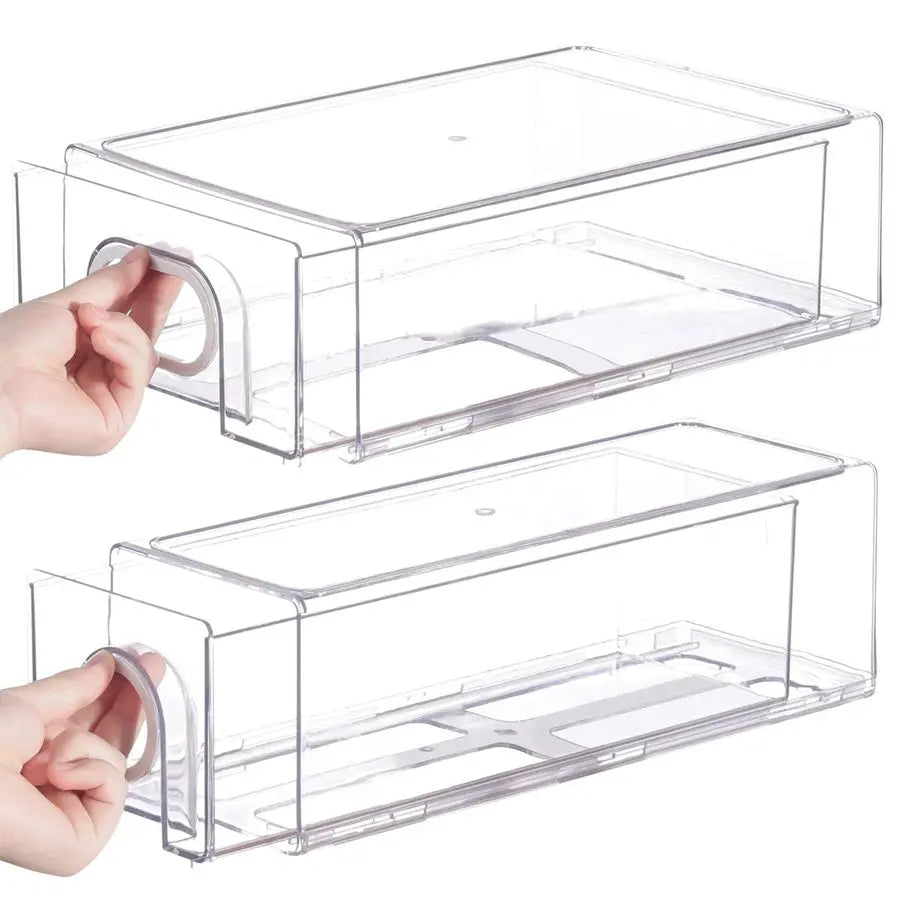 Refrigerator Drawer Organizers Stackable Heavy Duty Pull Out Bins