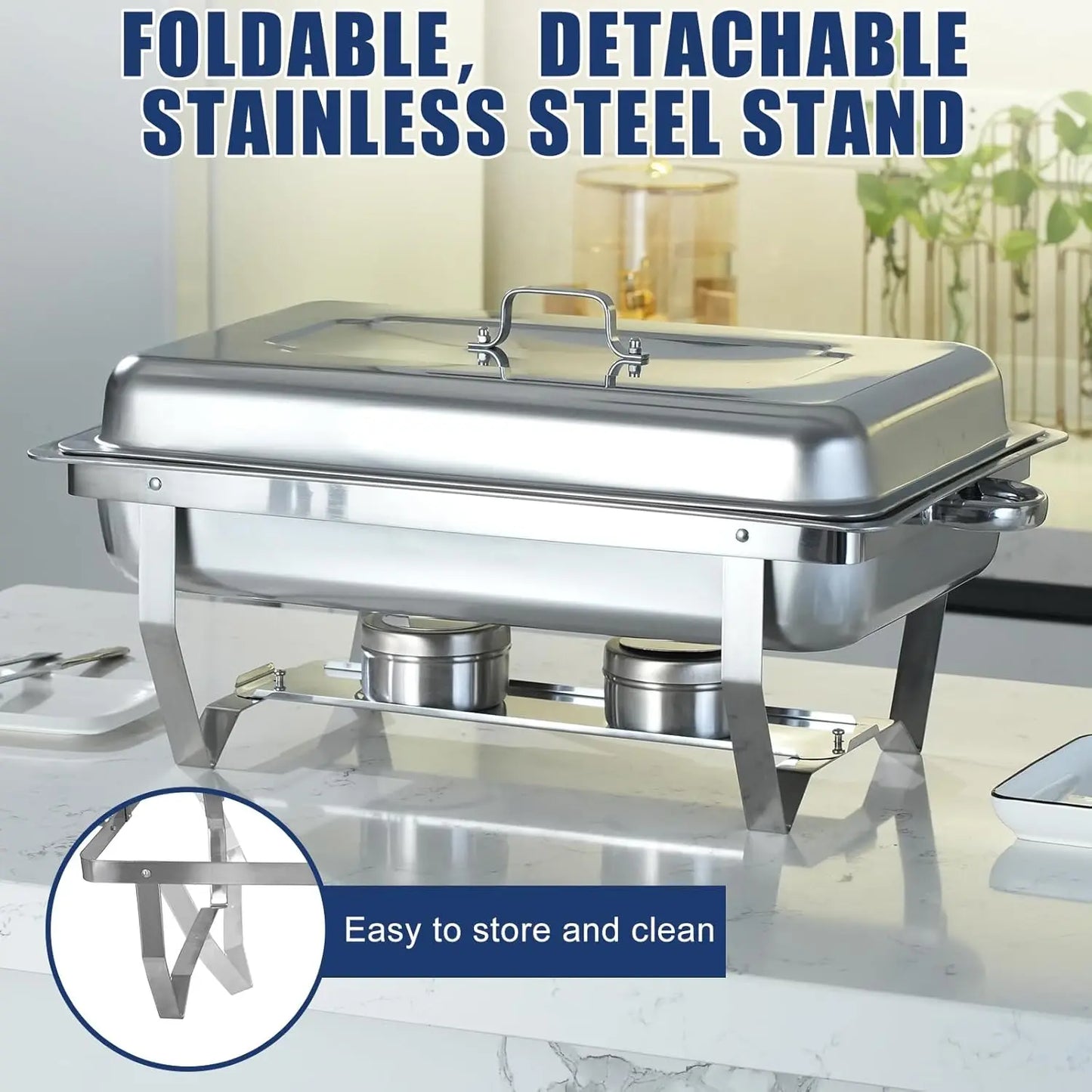 Electric Stainless Steel Chafing Dish Buffet Set With Food Warmer And Fuel Holder For Catering
