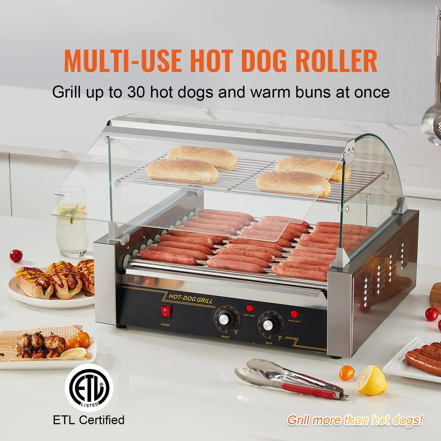 SucceBuy Commercial Hot Dog Roller Sausage Maker Barbecue Grill 110V