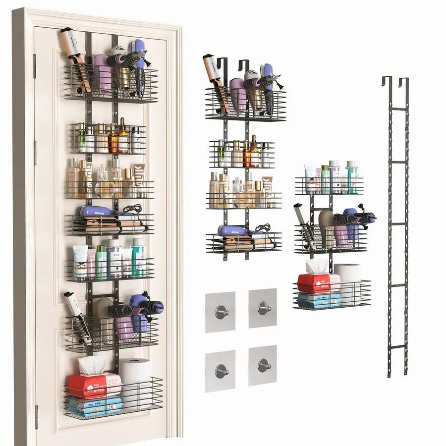 Over The Door Hair Dryer Holder Adjustable Shower Caddy Organizer