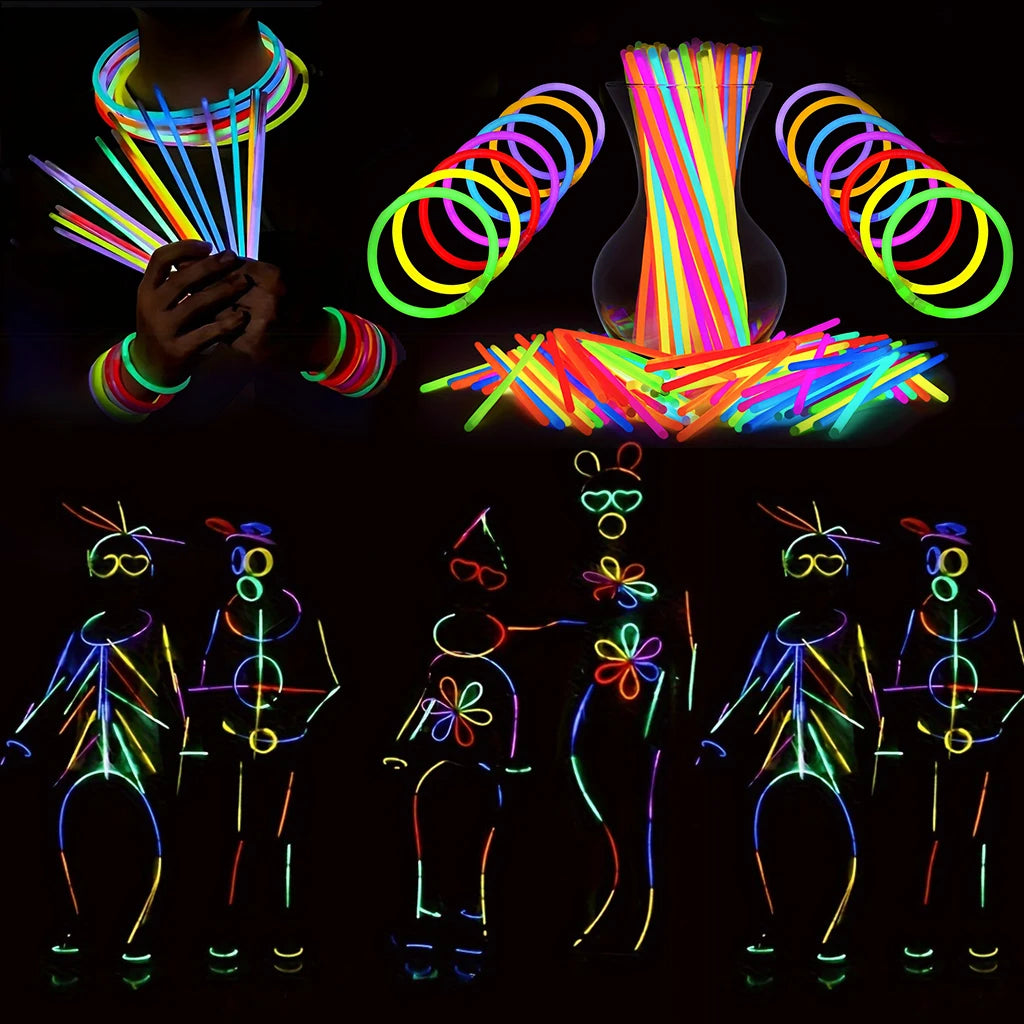 Glowing Festival Party Kit 138 Pcs With Glow Sticks And Neon Glasses
