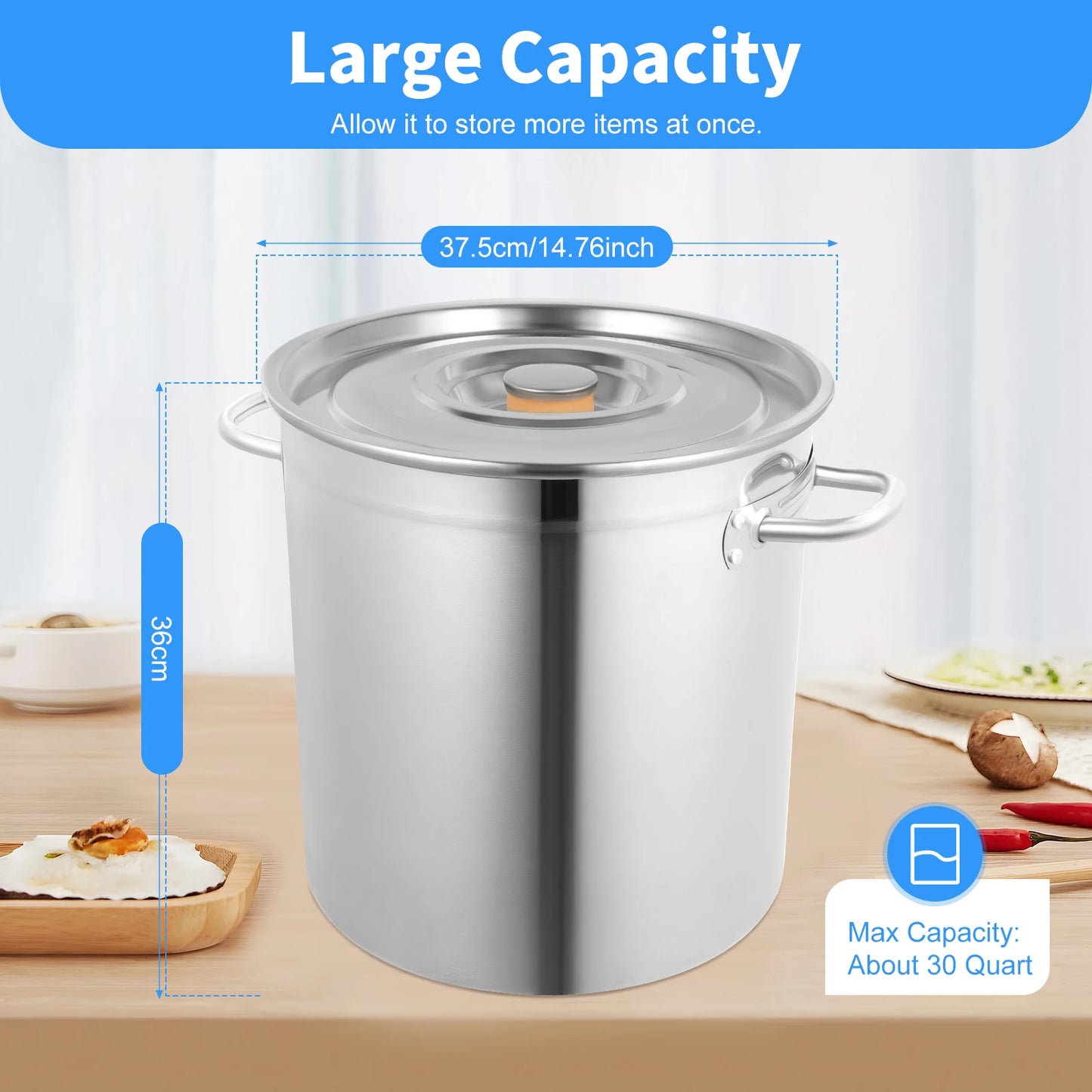 Stainless Steel Multi-functional Soup Pot With Cover and Handles Versatile Cookware