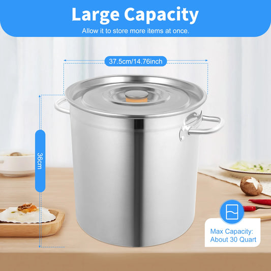 Stainless Steel Multi-functional Soup Pot With Cover and Handles Versatile Cookware
