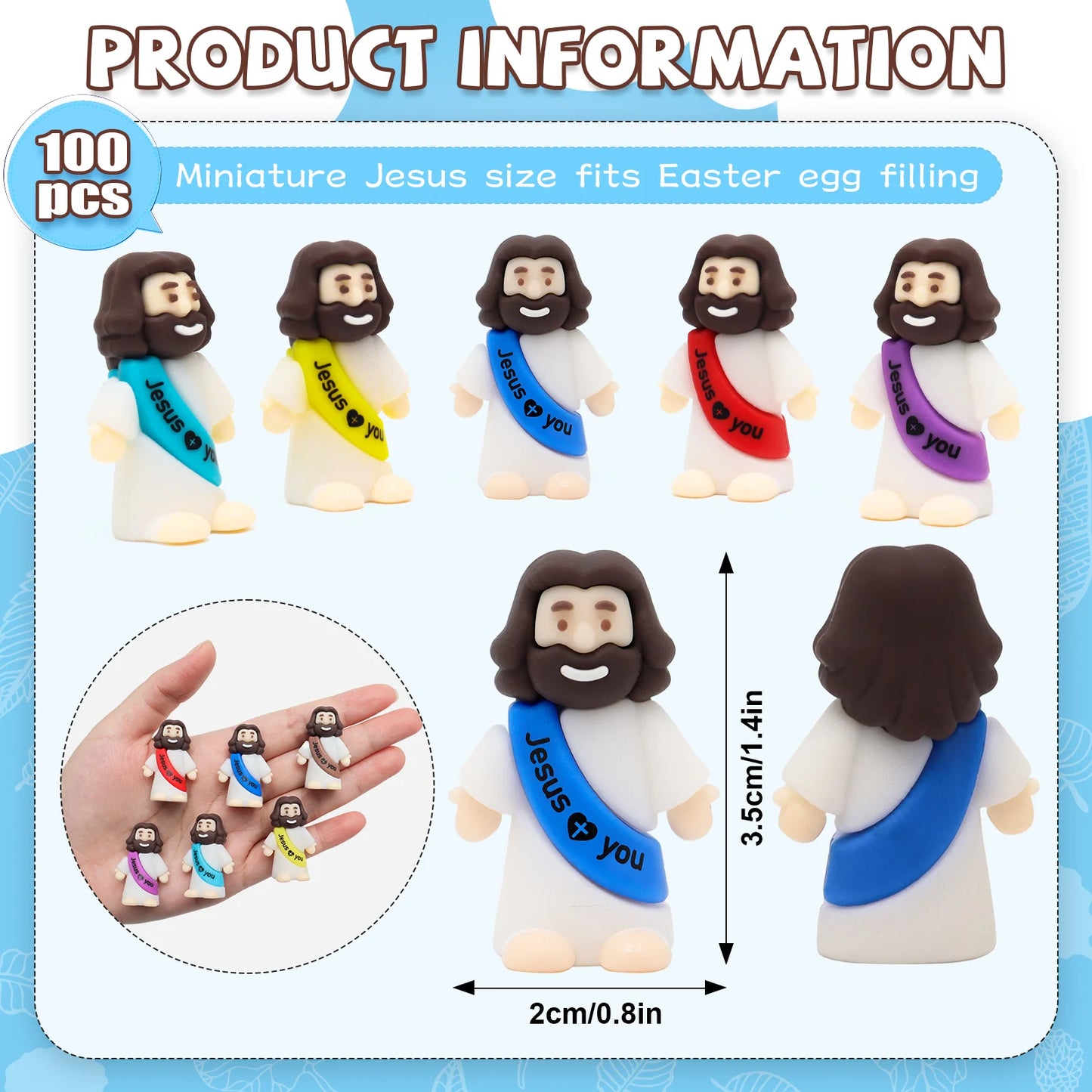 Yelakey Jesus Statues 100 Pcs Desktop Decorations Party Gifts