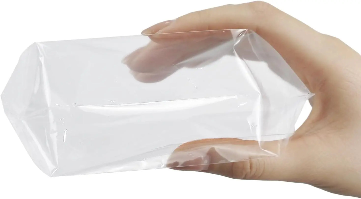 Transparent Flat Bottom Gusset Gift Bags with Kink Tie
