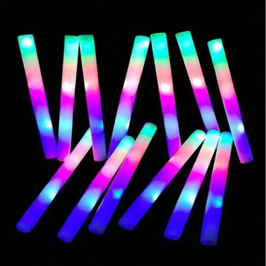 100Pcs Foam Glow Sticks With 3 Flash Modes For Parties