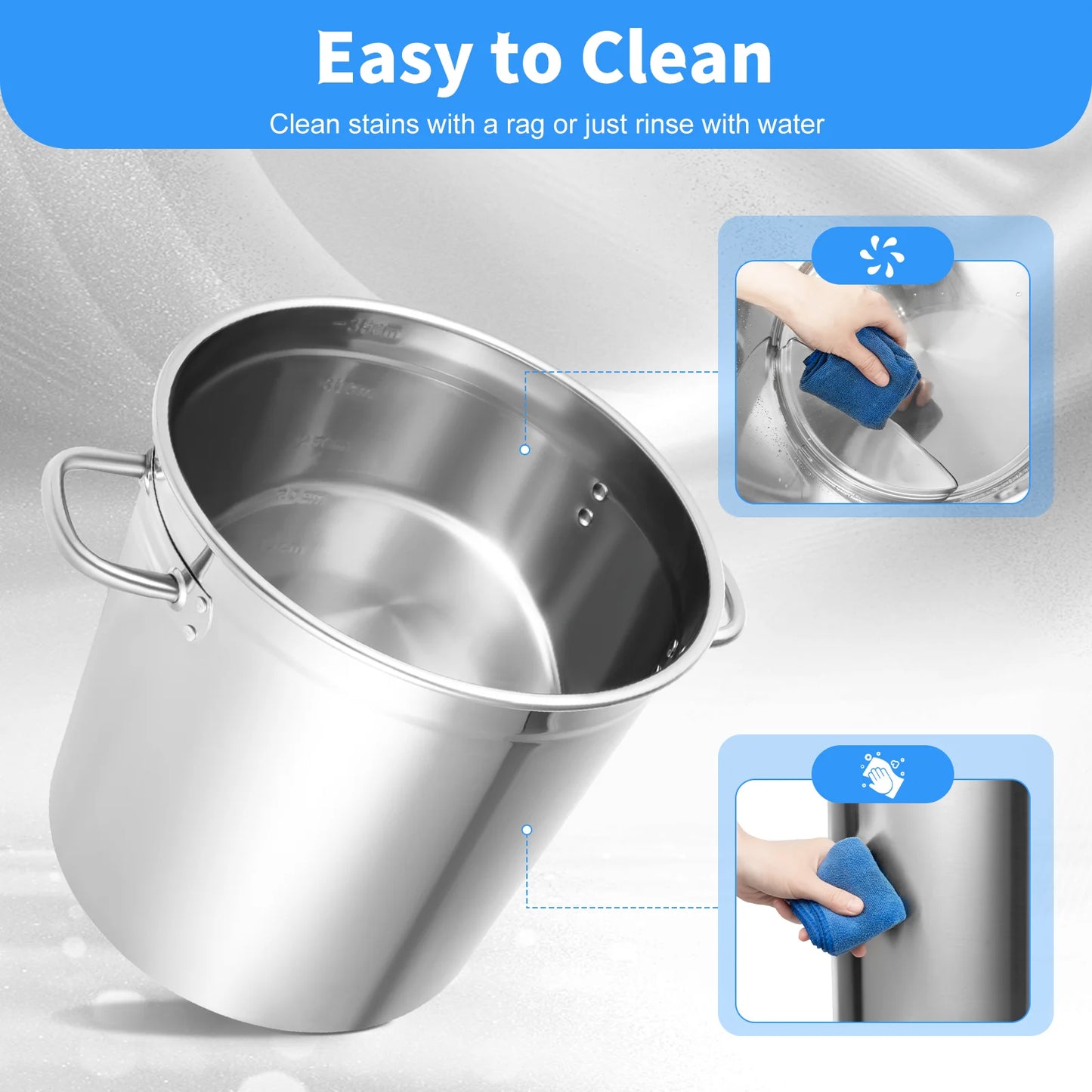 Stainless Steel Multi-functional Soup Pot With Cover and Handles Versatile Cookware