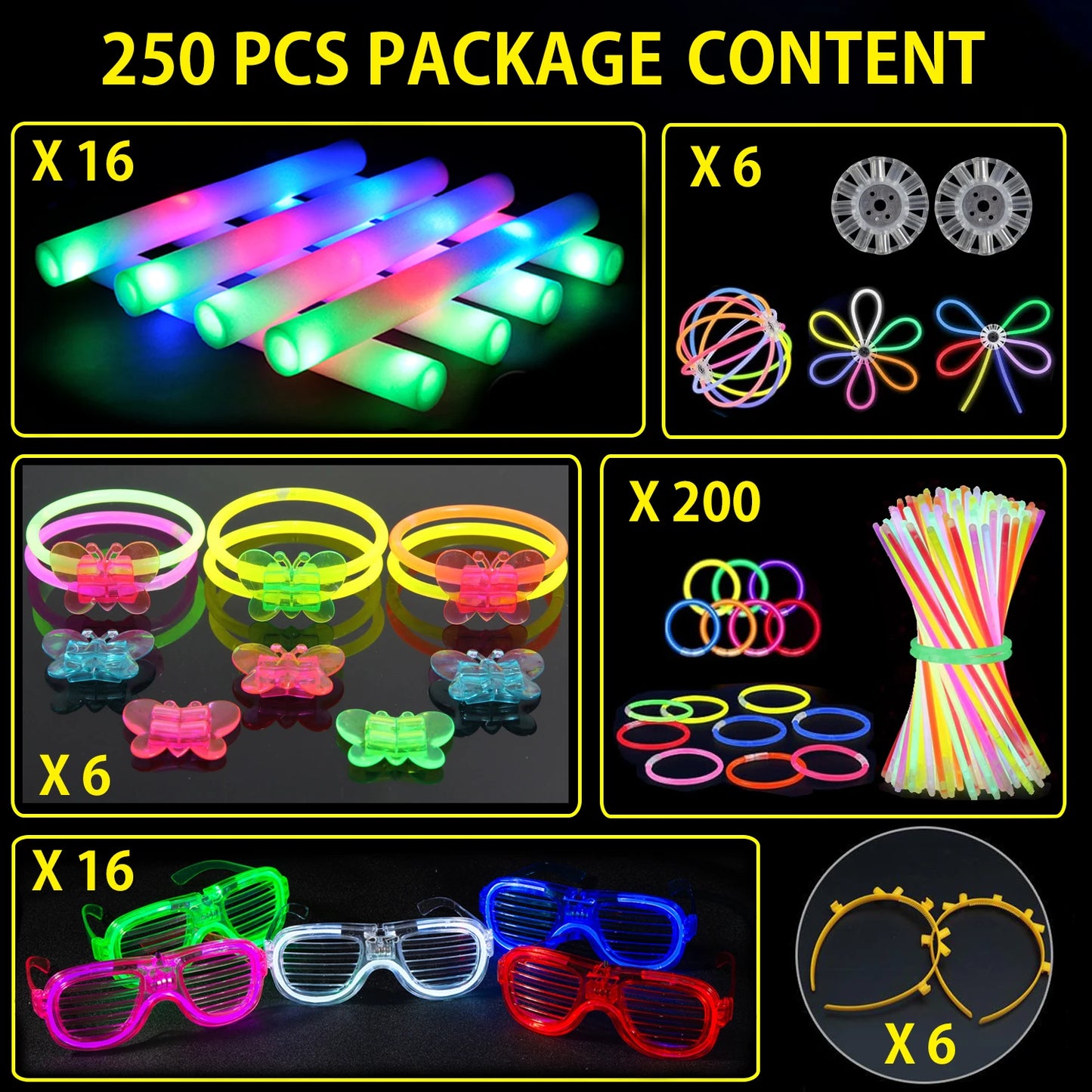 Glow In The Dark Party Supplies Glow Sticks LED Glasses