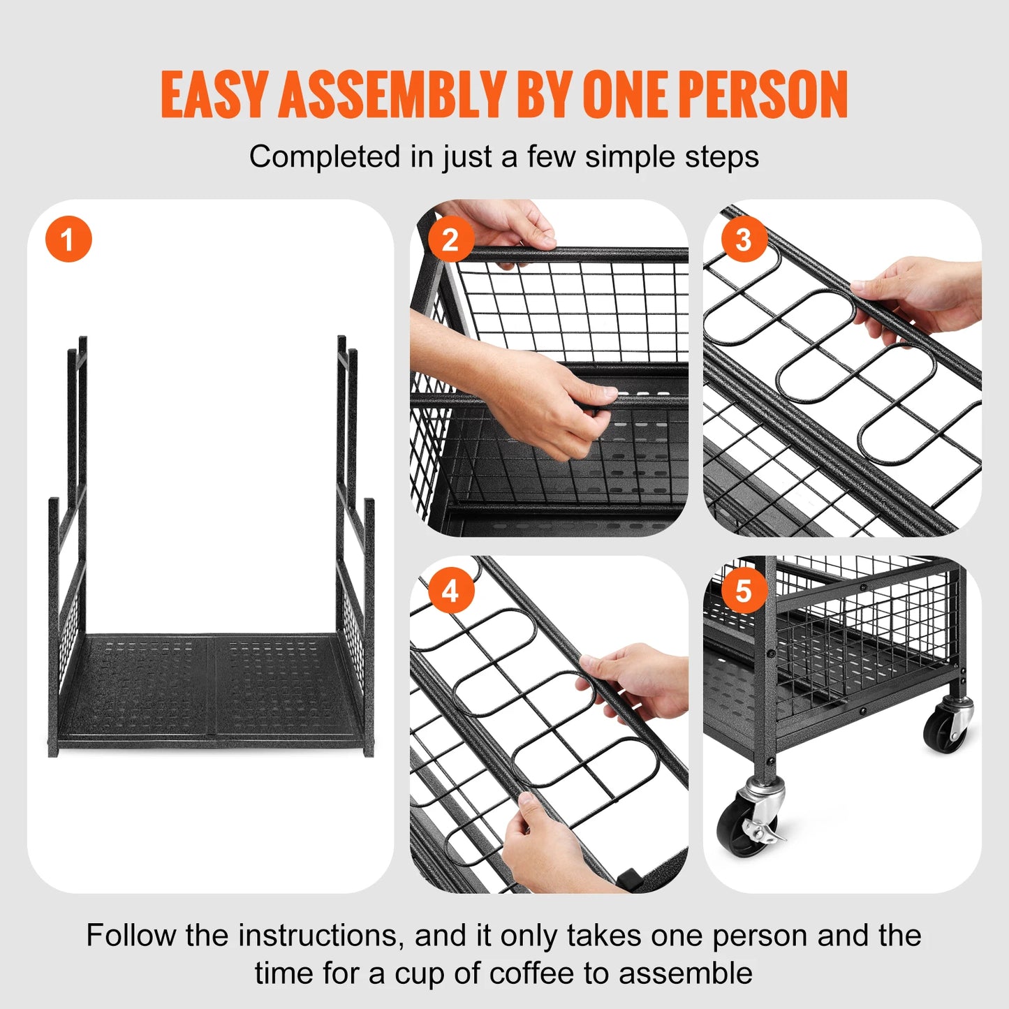 SucceBuy 16 Slot Garden Tool Organizer Rack With Hooks Wheels
