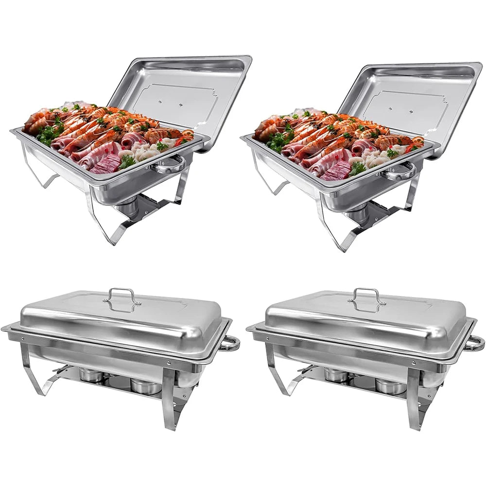 Electric Stainless Steel Chafing Dish Buffet Set With Food Warmer And Fuel Holder For Catering