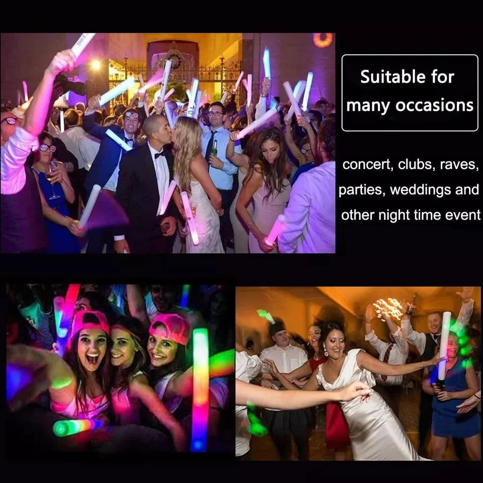 Jianyana LED Glow Sticks 100 Pcs Light Up Cheering Sticks