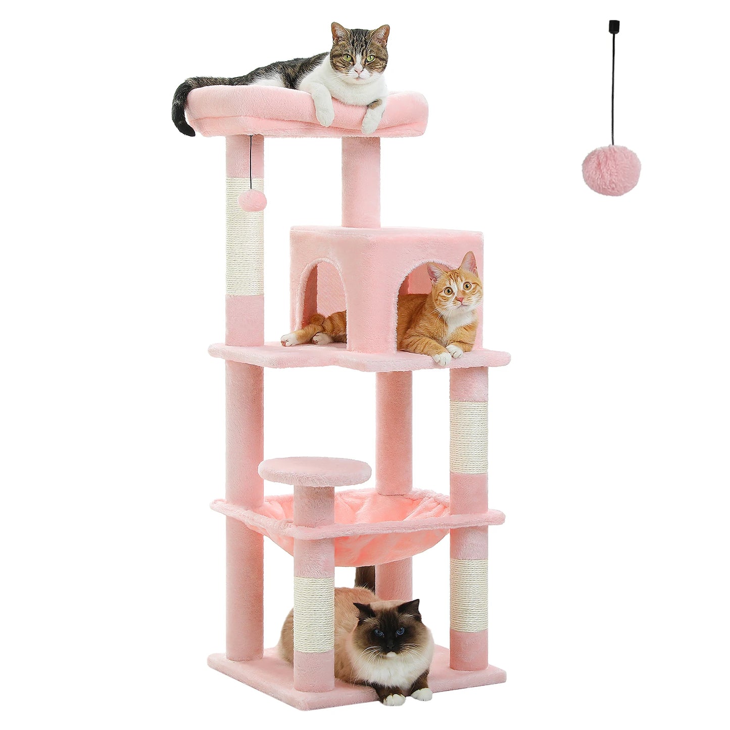 PETEPELA Cat Tree Indoor 5-Level Tower For Large Cats Metal Frame