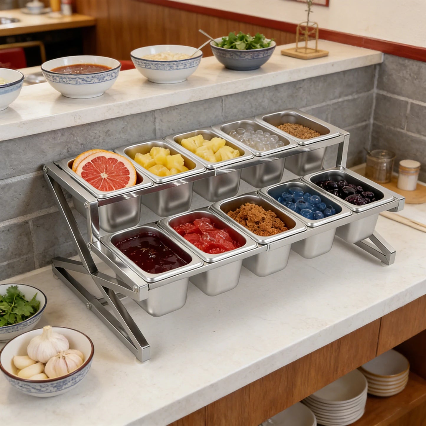 Expandable Stainless Steel Spice Rack Organizer for Seasonings and Spices