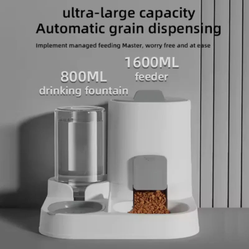 Cat Water Feeder And Food Bowl Two In One Dispenser