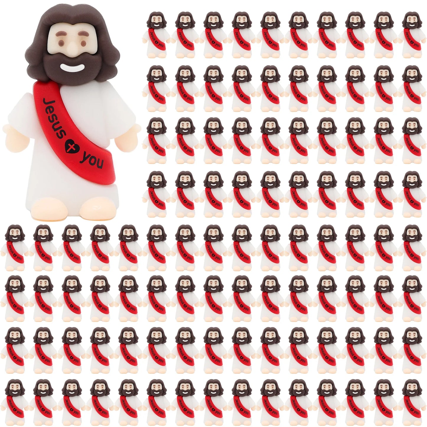 Yelakey 100pcs Small Jesus Statues Desktop Decorations for Gifts