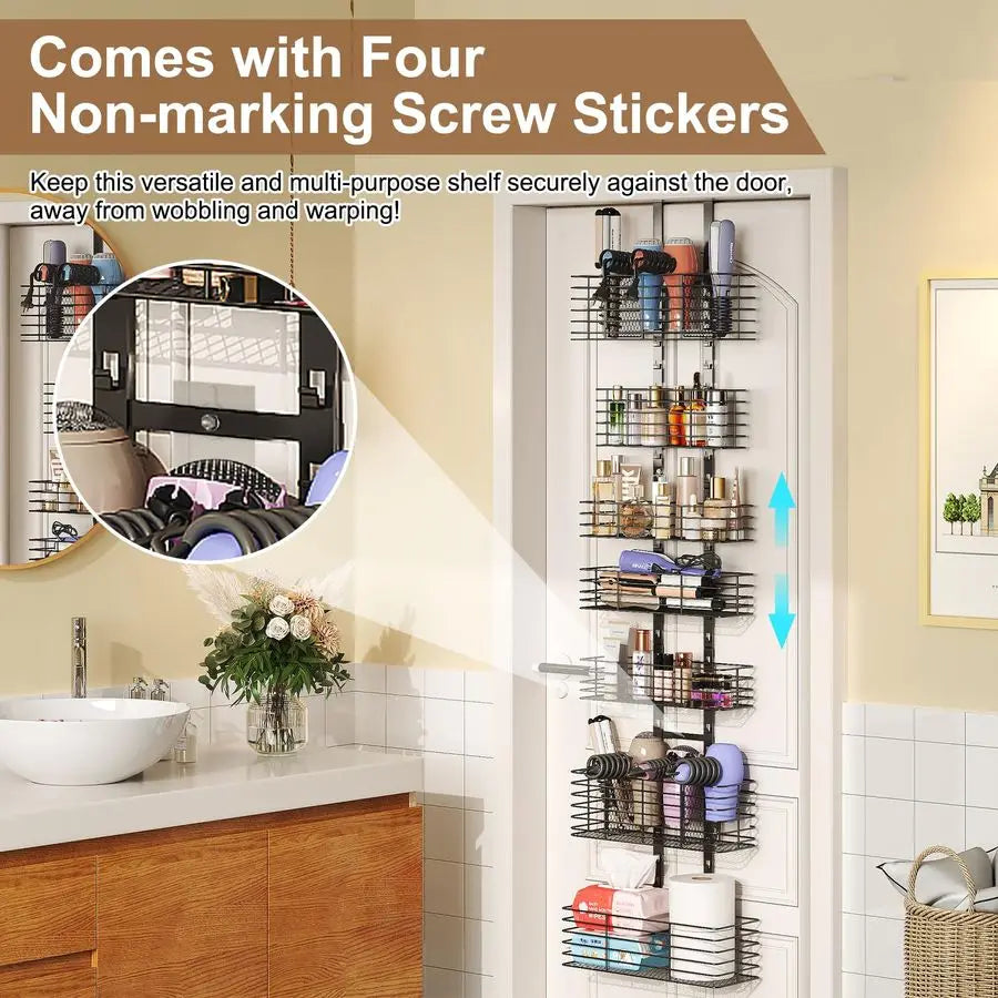 Over The Door Hair Dryer Holder Adjustable Shower Caddy Organizer