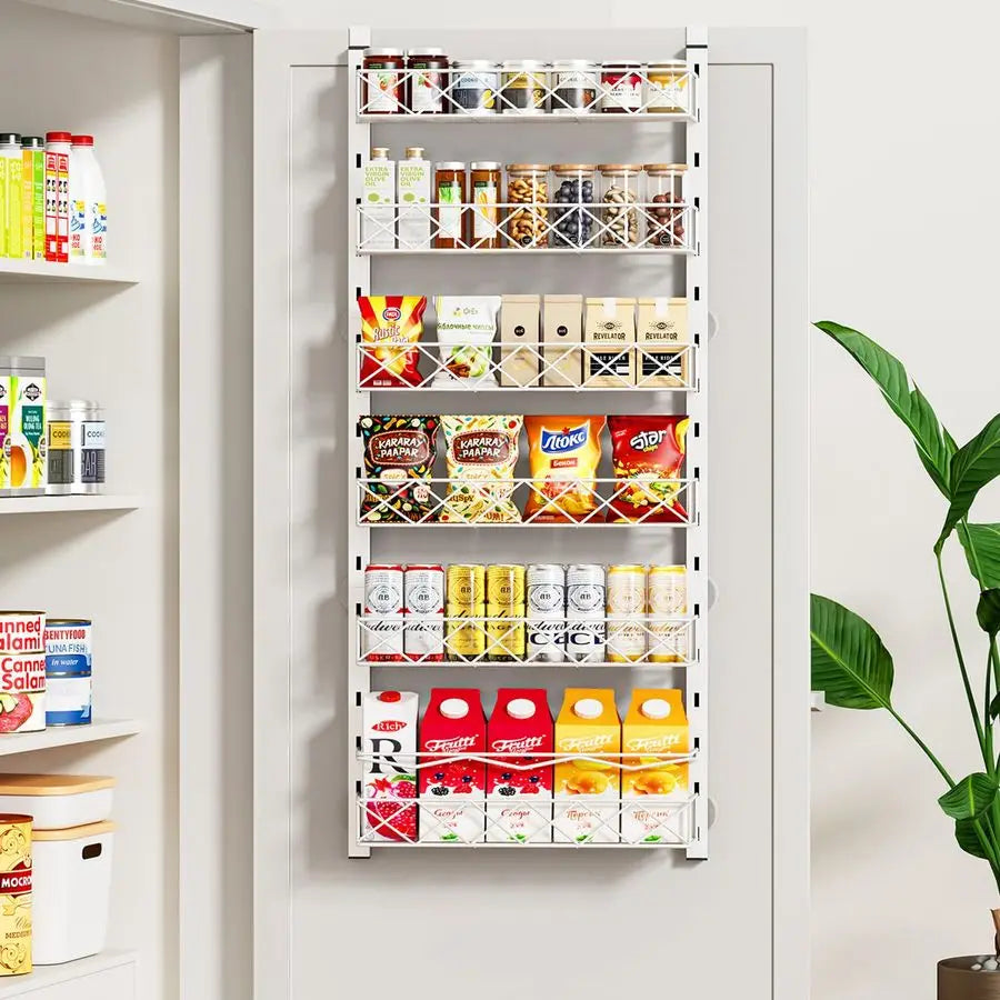 Over the Door Organizer Six Tier Pantry Rack for Cabinets