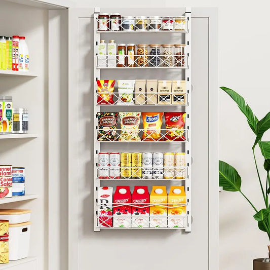 Over the Door Organizer Six Tier Pantry Rack for Cabinets