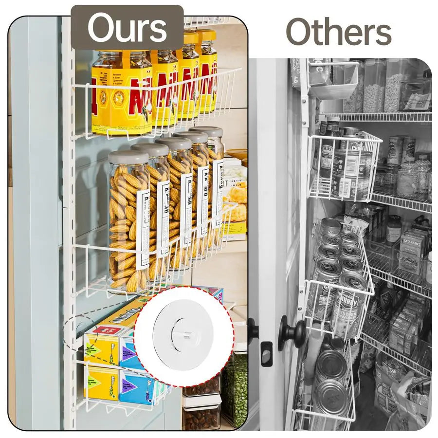 Adjustable Cabinet Door Organizer, 6-Tier Over-The-Door Pantry Rack