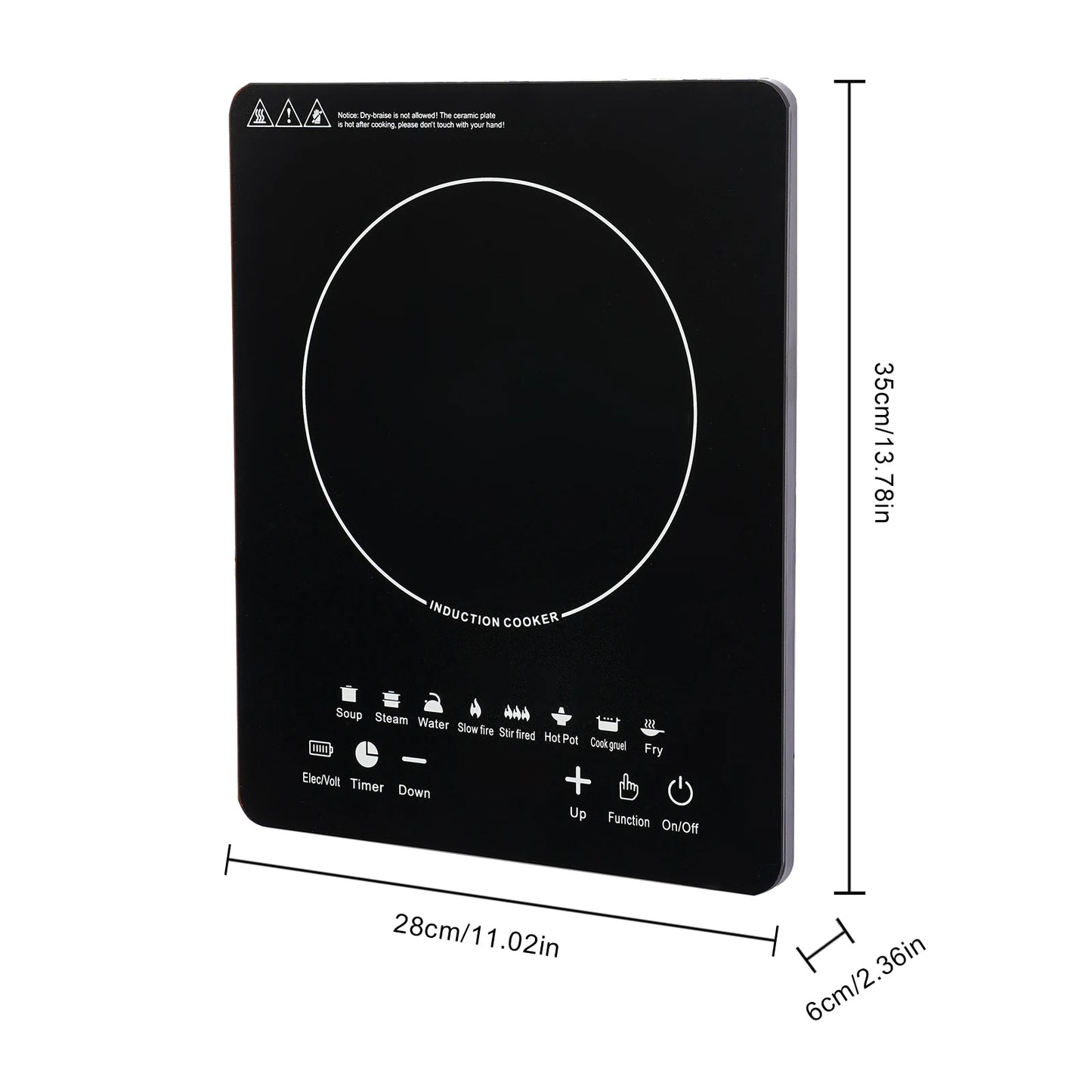 Portable Electric Induction Cooktop With Timer And 8 Power Levels
