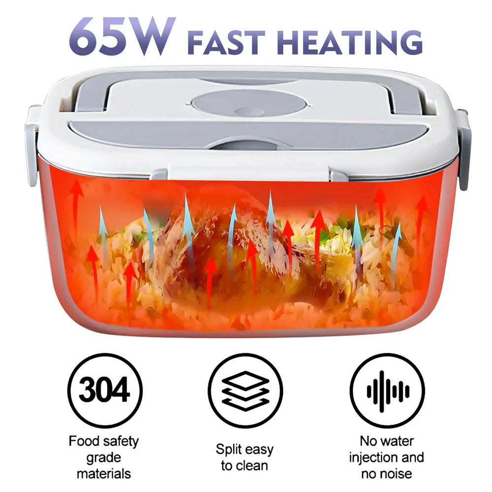 Electric Lunch Box Warmer 65W Portable Food Heater Leakproof